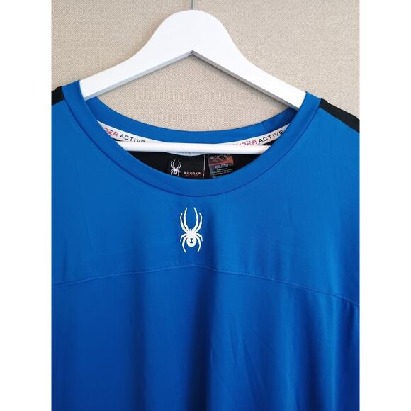 Spyder Shirt Men 2XL Blue Active Proweb Base Layer Outdoors Performance Pullover - Picture 4 of 8
